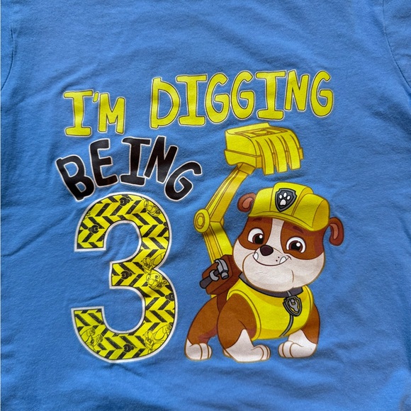 Paw Patrol Birthday Boy 3 Shirt - Rubble 3T - Picture 2 of 5
